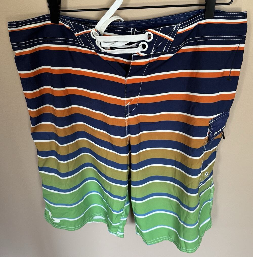 Oakley Board Shorts Green Mens 36 Swim Trunks Y2K